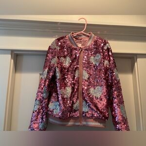 💕H&M Pink Sequin Heart Jacket